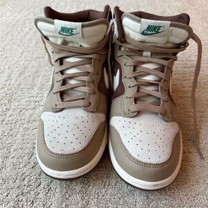 Nike Dunk High Brown and White Sneakers